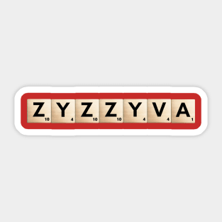 ZYZZYVA Scrabble Sticker